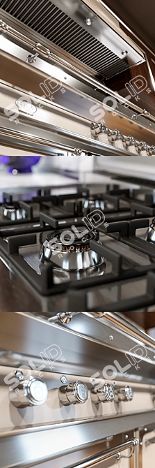 Luxury Kitchen: Avana Pearl & Satin Nickel 3D model image 2