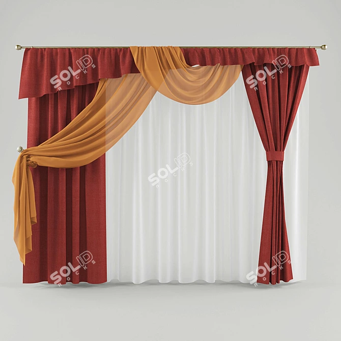 Elegant Drapery for Perfect Ambiance 3D model image 1