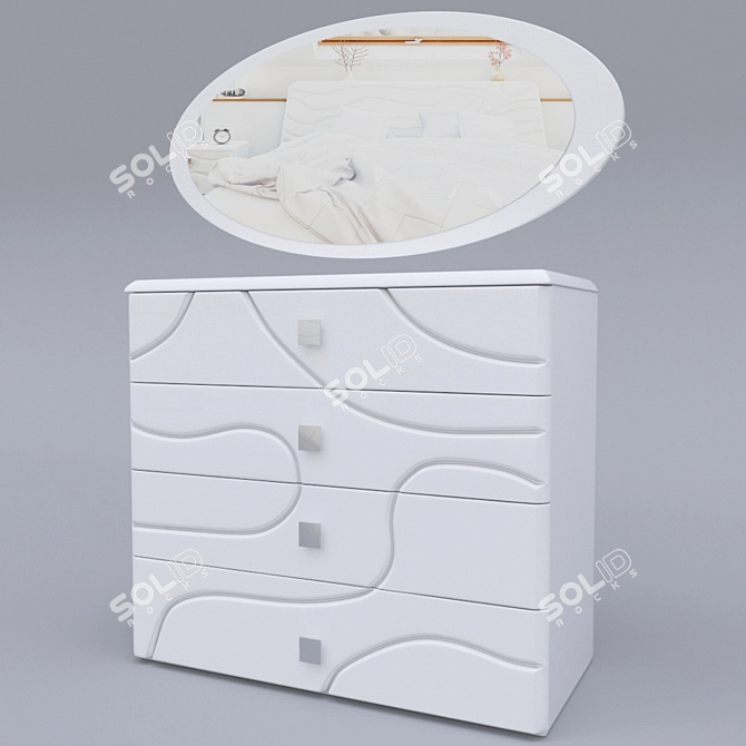 Milana Chest of Drawers with Mirror 3D model image 1