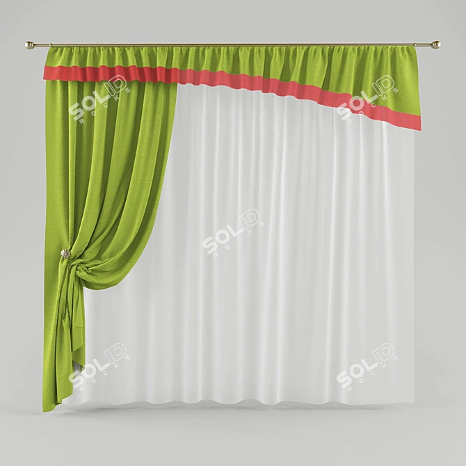 Stylish Drapery for Your Home 3D model image 1