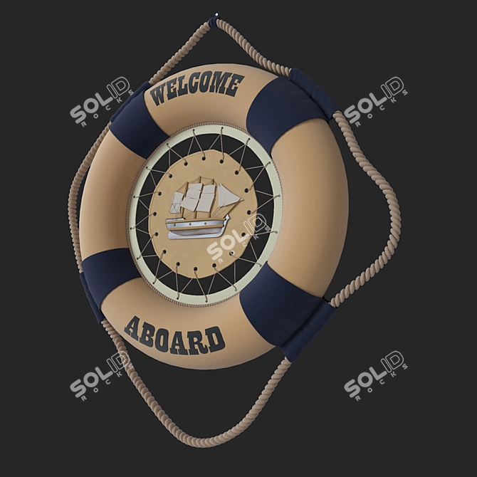 Nautical Accents Lifebuoy 3D model image 1