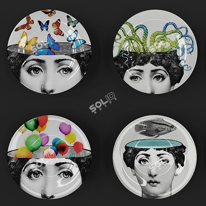 Lina Cavalieri Decorative Plate 3D model image 2