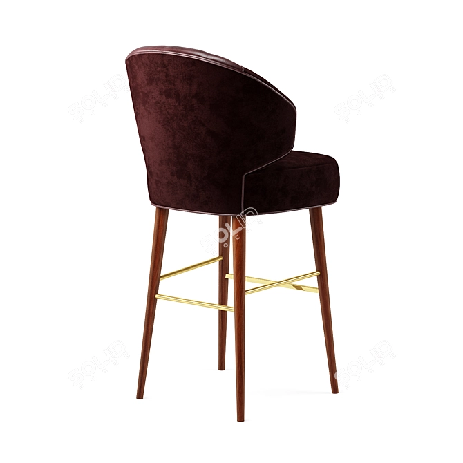 Canyon Bar Chair: Luxurious Velvet & Leather Upholstery 3D model image 2