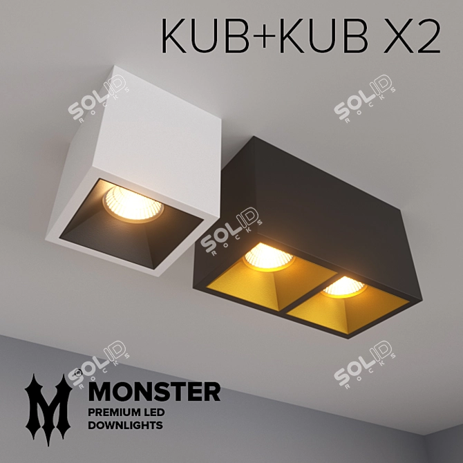 OM KUB: Stylish LED Square Light 3D model image 1