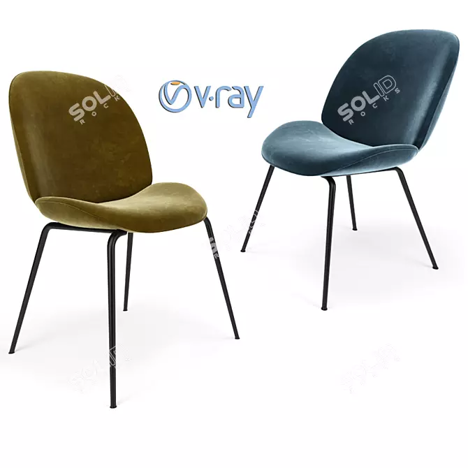 Beetle Chairs Set: Versatile Dining And Lounge 3D model image 1