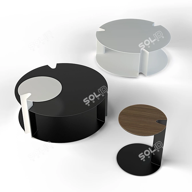 Sleek B&B Italia Nix Small Tables 3D model image 1