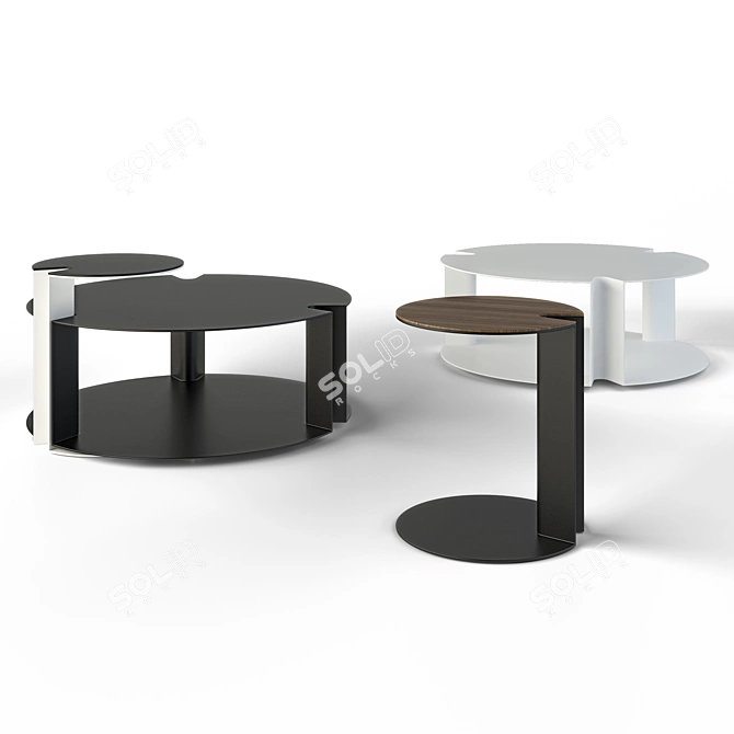Sleek B&B Italia Nix Small Tables 3D model image 2