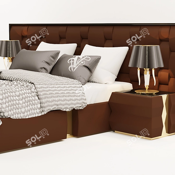 Sleek Bedroom Set 3D model image 2