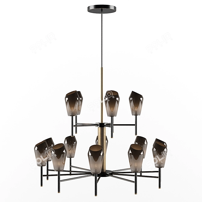 Elegant KUPRA Chandelier 3D model image 1