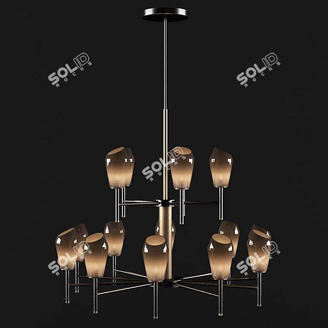 Elegant KUPRA Chandelier 3D model image 2