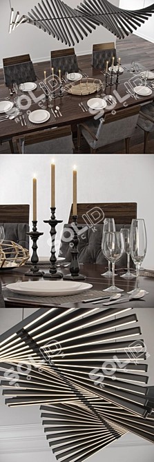 Elegant Vogue Dining Set 3D model image 2