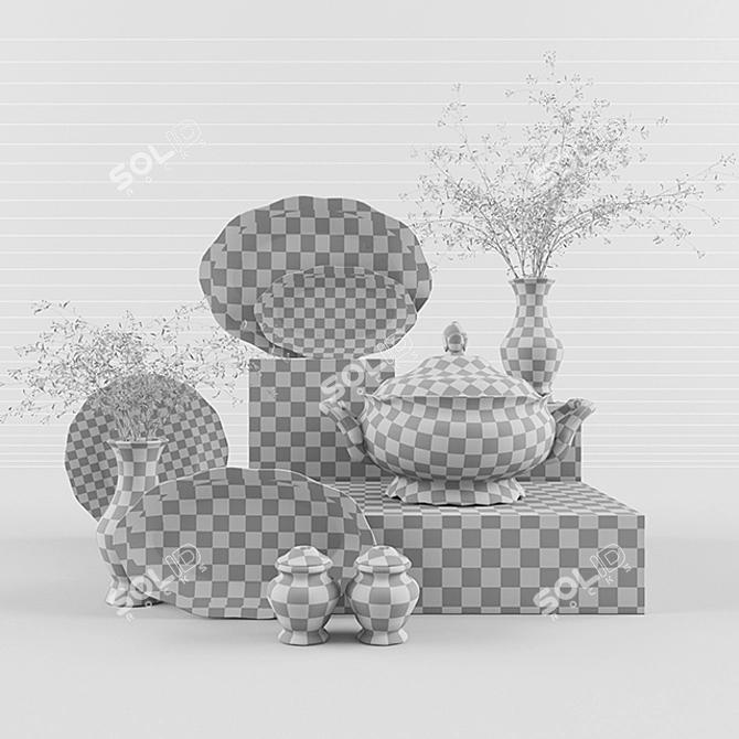 Exquisite Daphne Dining Set 3D model image 3