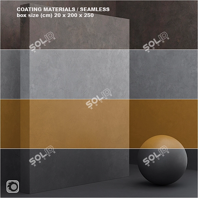 Seamless Plaster Coating Material - 4 Color Set 3D model image 1