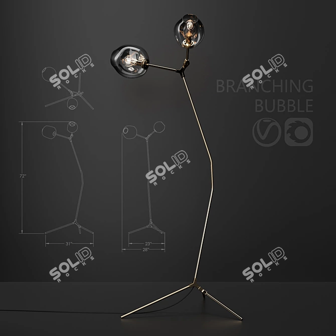 Branching Bubble Floor Lamp 3D model image 1