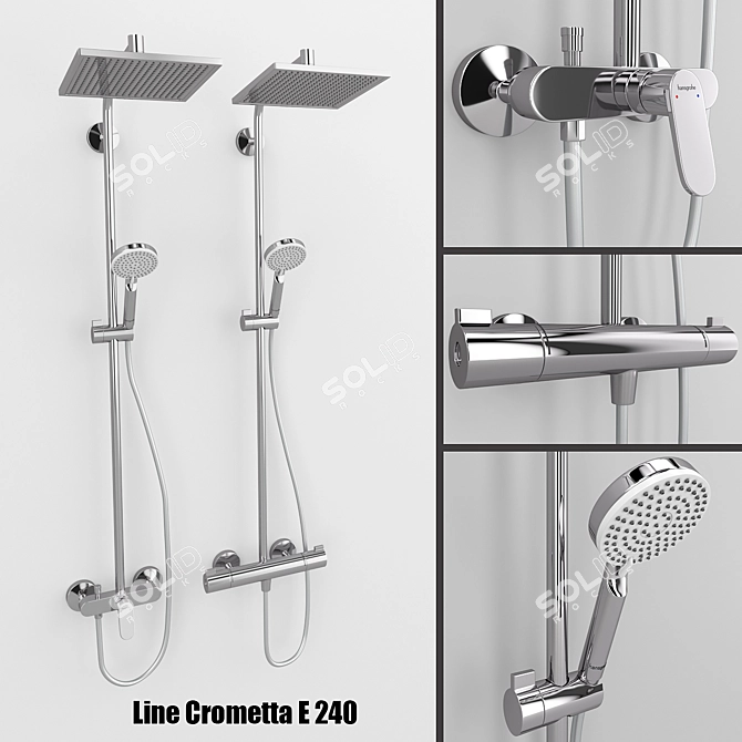 Title: Crometta E 240 Shower System 3D model image 1