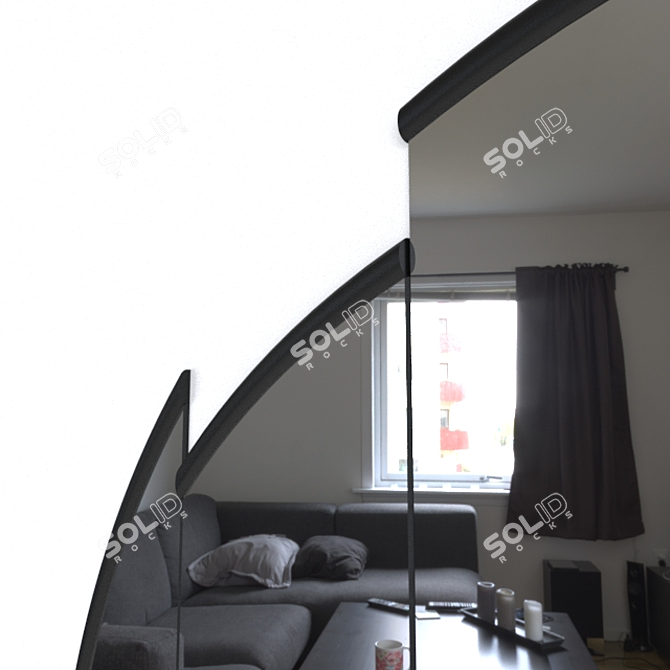 Black Oak Split Mirror 3D model image 3