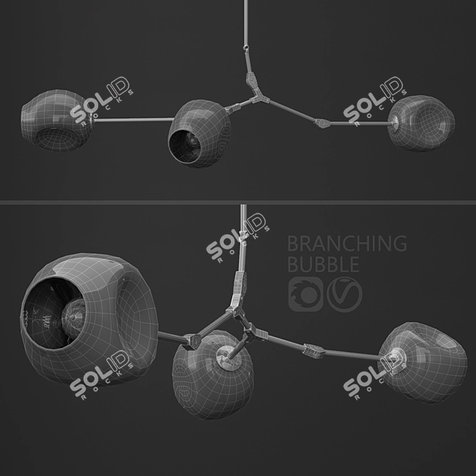 Title: Branched Bubble Pendant Lights 3D model image 2