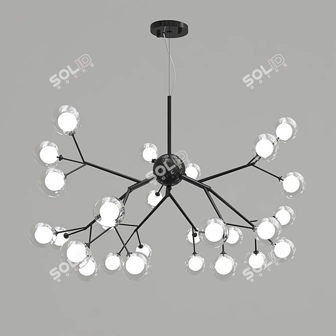 Floral Tree Branch Pendant Light 3D model image 1