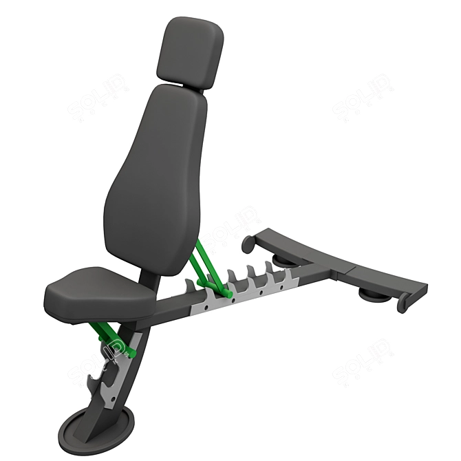 Adjustable Gym Bench: 3D Model 3D model image 1