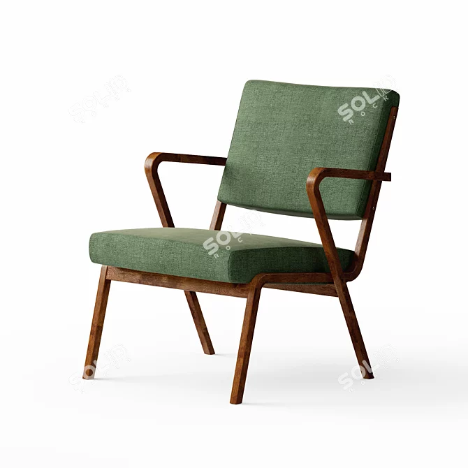 Title: Vintage Designer Armchair 3D model image 1