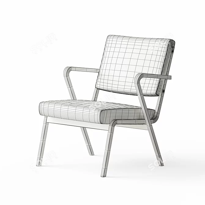 Title: Vintage Designer Armchair 3D model image 2