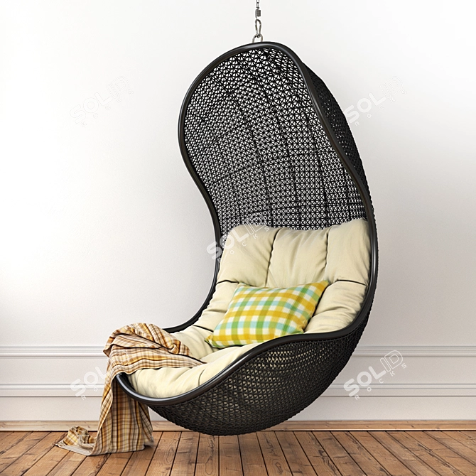 Contemporary Woven Pendant Armchair 3D model image 1