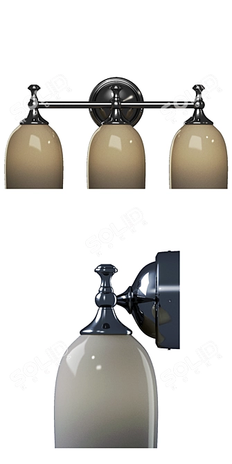 Elegant Mercer Triple Sconce 3D model image 2