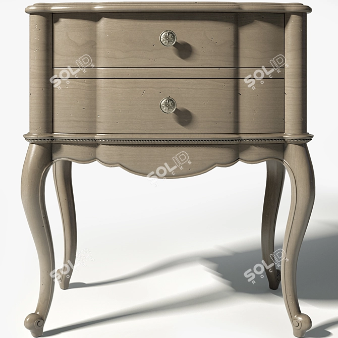 Sanctuary Pearl Leg Nightstand - Elegant Bedroom Furniture 3D model image 1