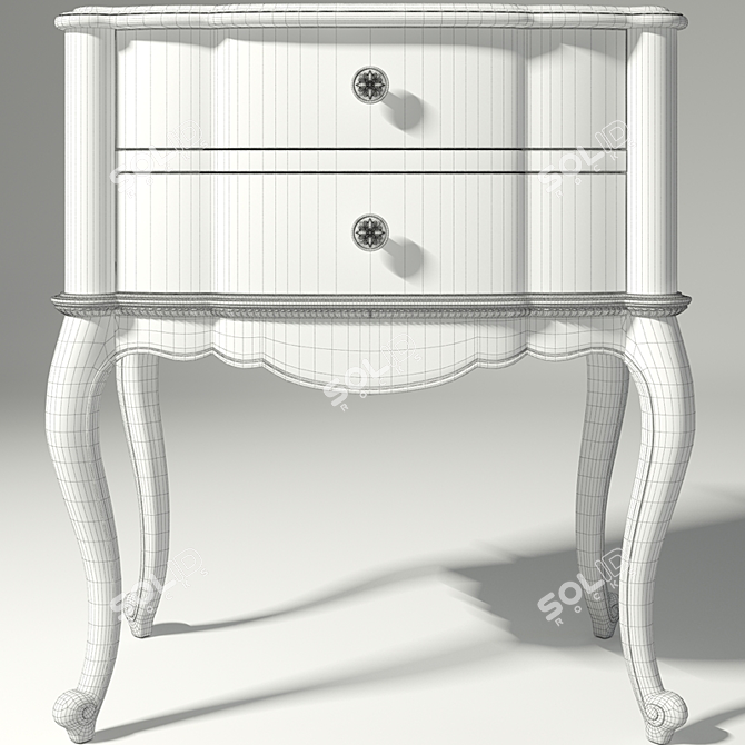 Sanctuary Pearl Leg Nightstand - Elegant Bedroom Furniture 3D model image 3