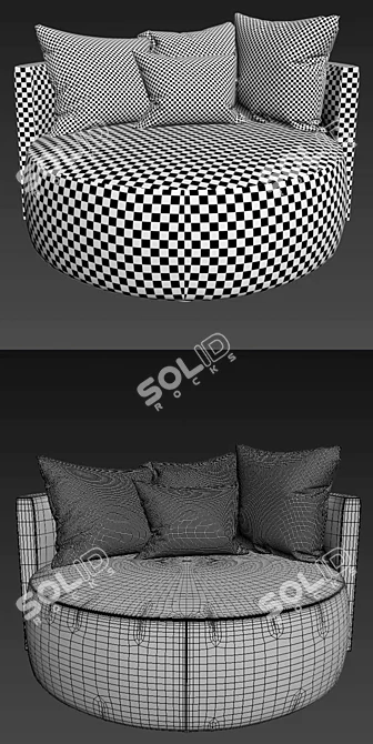 Luxury LouLou Puffing Chair 3D model image 3