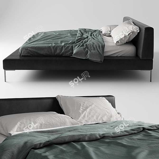 Luxury Bed Set 09: Dream in Style 3D model image 1