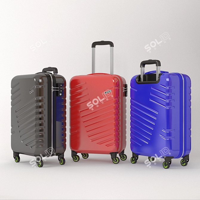 Durable Travel Bag with 360° Wheels 3D model image 1