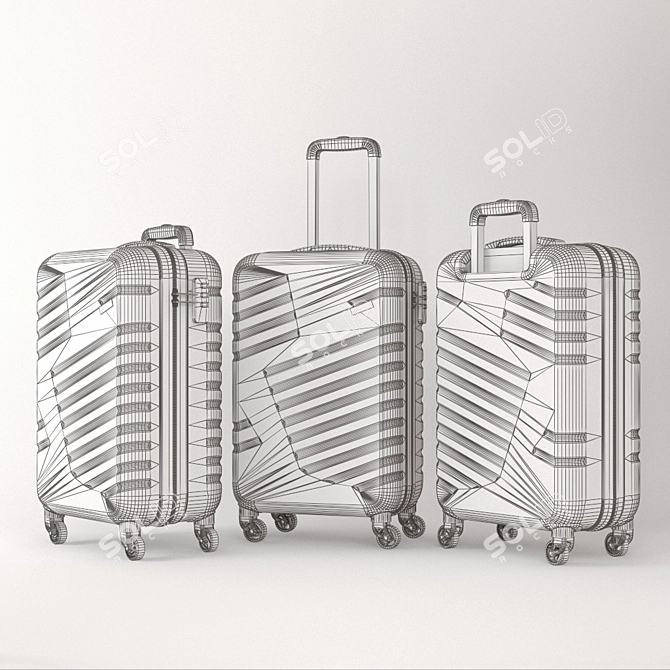 Durable Travel Bag with 360° Wheels 3D model image 2