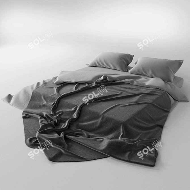 Floor Mattress Bed Set 3D model image 1