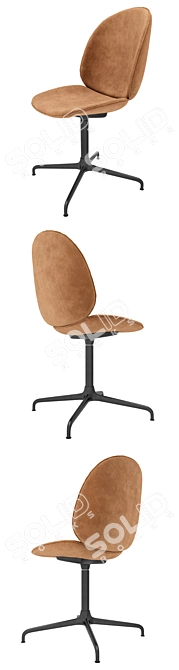 Gubi Beetle Chair: Casted Swivel Base 3D model image 2