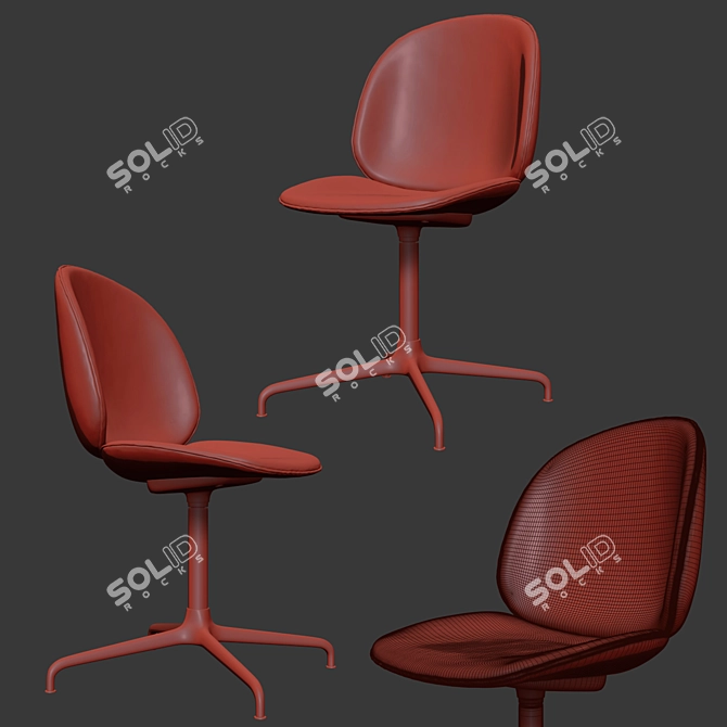 Gubi Beetle Chair: Casted Swivel Base 3D model image 3