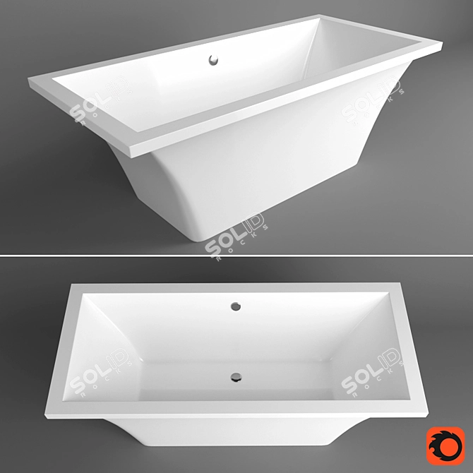 Title: Lotus Stone Bathtub 3D model image 1