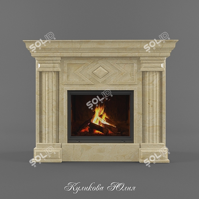 Julia's Artisan Fireplace 3D model image 1