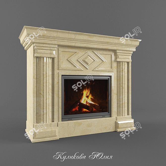 Julia's Artisan Fireplace 3D model image 2