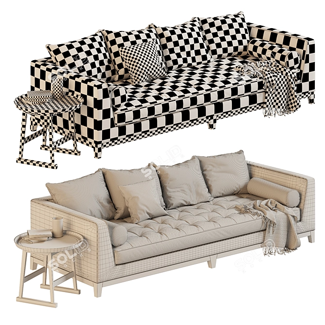 Luxurious Lutetia Sofa: Grand Comfort 3D model image 3