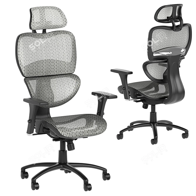 Comfort+ Ergonomic Armchair (Q-488) 3D model image 1