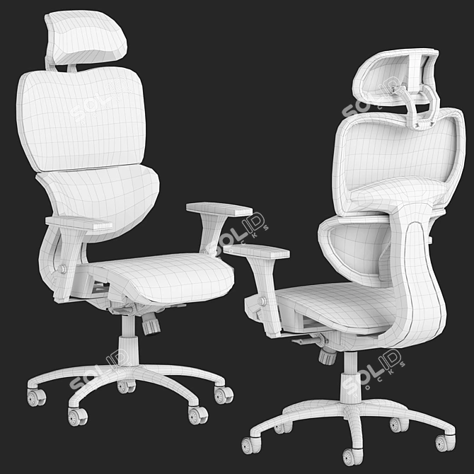 Comfort+ Ergonomic Armchair (Q-488) 3D model image 2