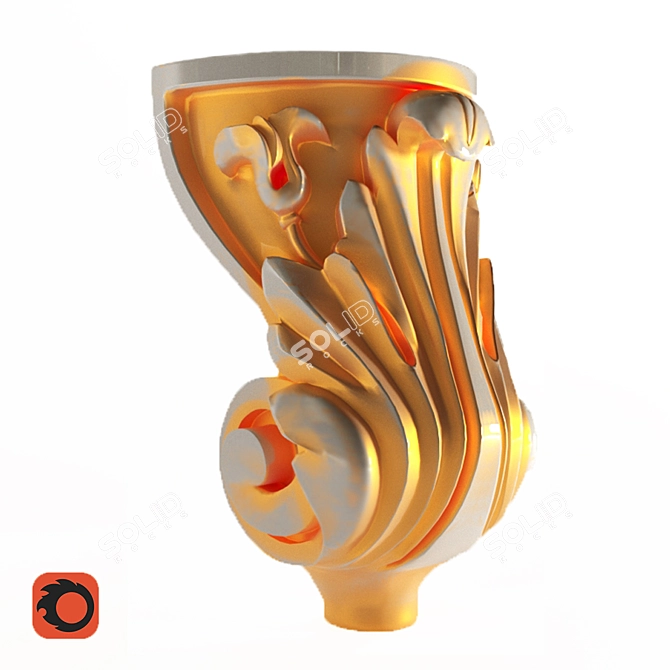 Carved CNC Machine Foot Support 3D model image 2