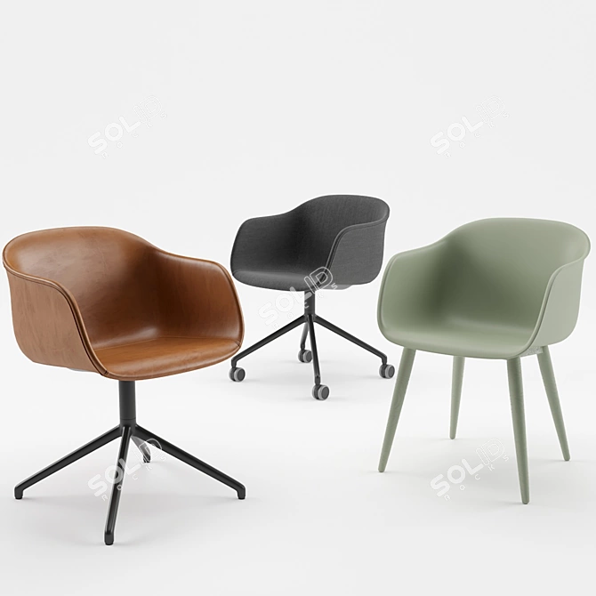 Title: Innovative Fiber Armchair: Sustainable & Stylish 3D model image 1