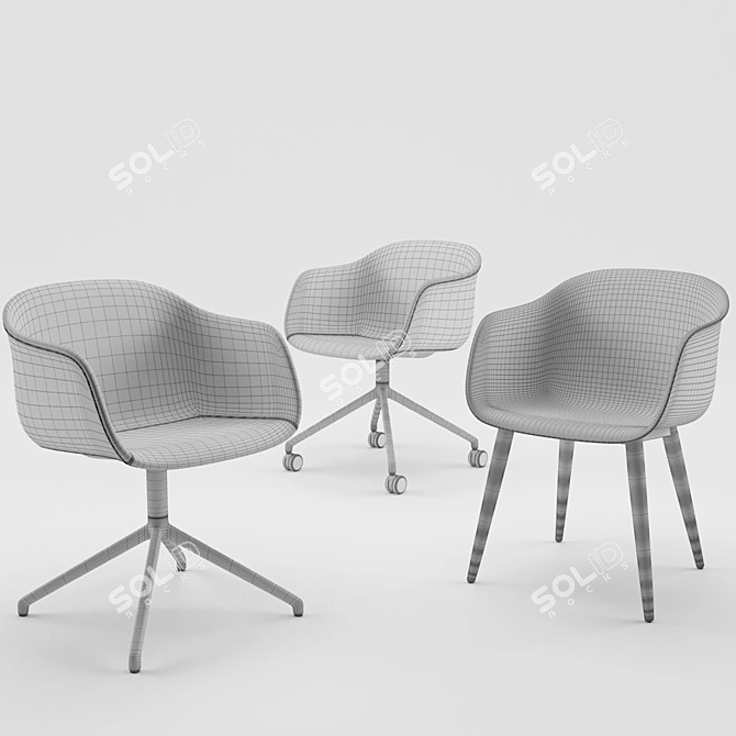 Title: Innovative Fiber Armchair: Sustainable & Stylish 3D model image 2