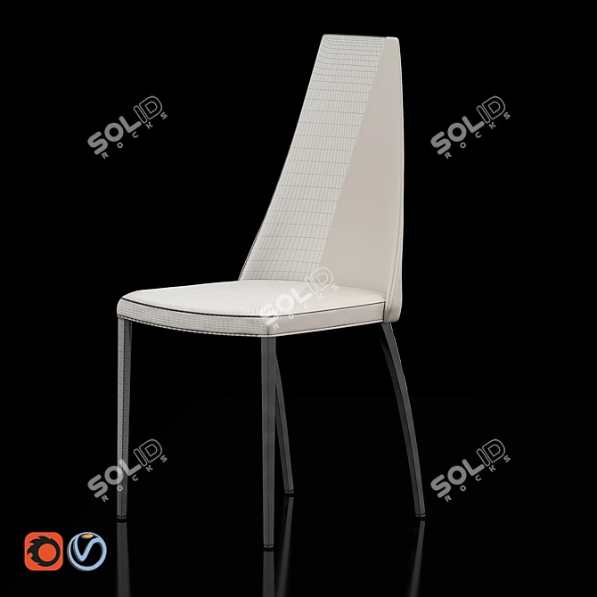 David Table & Dalila Chair Set: Italian Elegance 3D model image 3