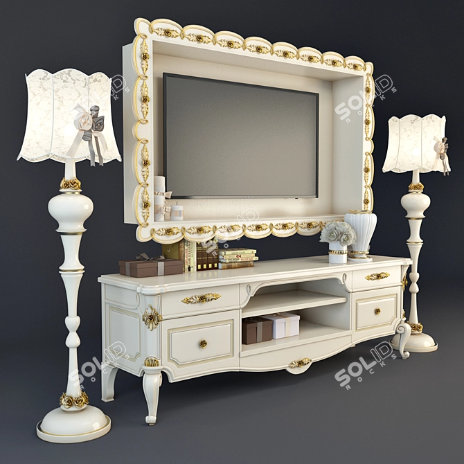 Elegant Bedside Table for Antonelli Moravio Charme 3D model image 1