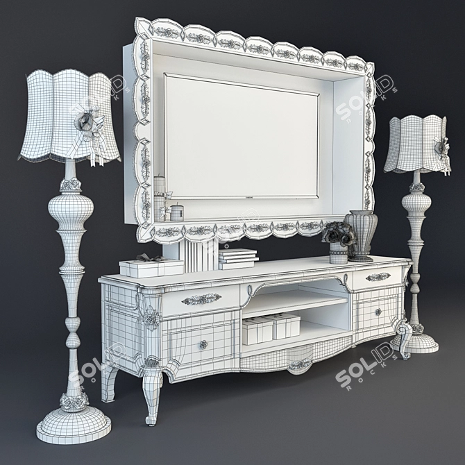 Elegant Bedside Table for Antonelli Moravio Charme 3D model image 3