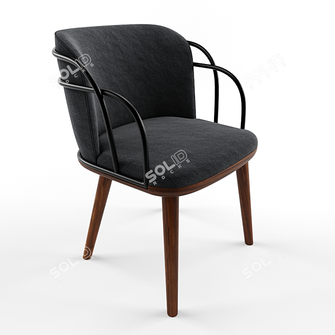 Elegant Arven Chair: 58cm x 61cm x 81cm 3D model image 2