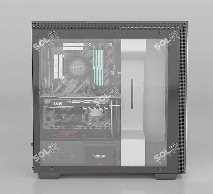 Powerful NZXT H700i: High-End Computer 3D model image 1